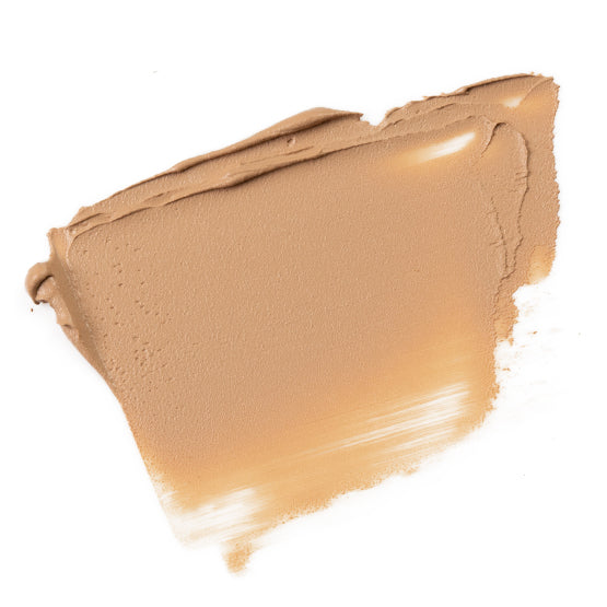 Image of a swatch of our cream Flawless Mineral Powdered Foundation #4-Vanilla Cram.  A medium beige/tan color.
