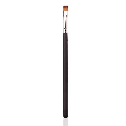 Image of a small flat concealer make-up brush with black and silver handle. 