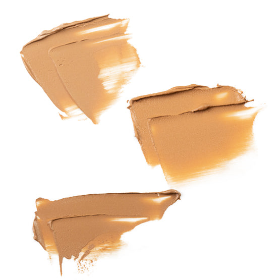 Images of three swatches of our more tan Flawless Mineral Foundations 6, 7, and 8.