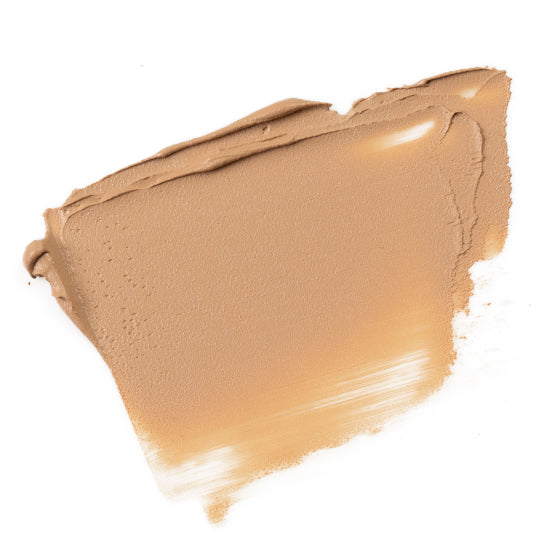 Image of a swatch of our cream Flawless Mineral Powdered Foundation #4-Vanilla Cram.  A medium beige/tan color. 