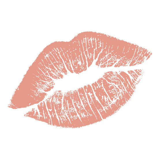 Image of a blush pink kiss mark. 