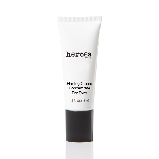 Image of a small white, .5 fluid ounce tube with black screw top.  Contains  creamy firming eye cream.