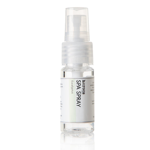 Image of a small .05 travel spa spray in eucalyptus. 